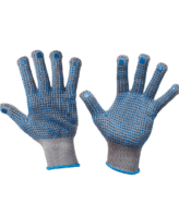 Guante hilaza puntos convector azul