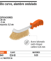 Cepillo Curvo Alambre Ondulado  10" Truper