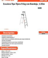 Escalera Truper Tipo III 5 Escalones 16743