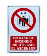 Señal No Use Ascensor En Caso De Incendio 30x20