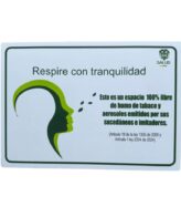 Señal Espacio Libre De Humo 30x20