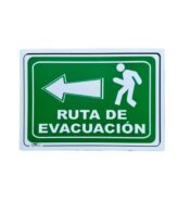 Señal Ruta Evacuacion Izquierda 30x20
