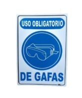 Señal Uso Obligatorio Gafas de Seguridad 30x20