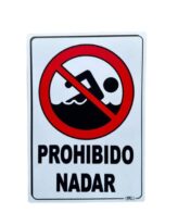Señal Prohibido Nadar 30x20